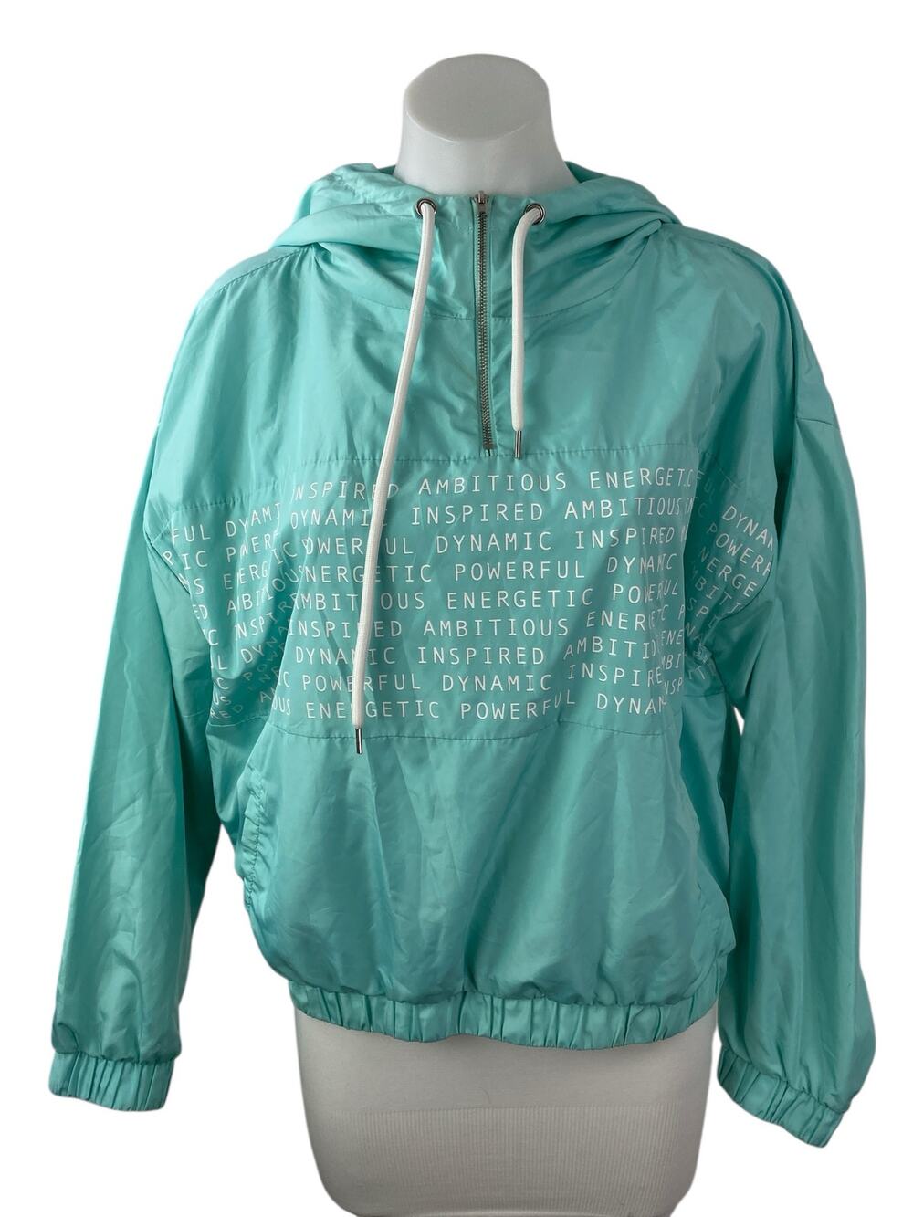 Forever 21 Women's Blue Hoodie Hooded Long Sleeve Windbreaker Jacket Size M